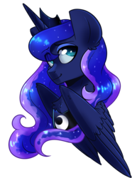Size: 2975x3850 | Tagged: safe, artist:annakitsun3, princess luna, alicorn, pony, g4, female, high res, mare, marriage, simple background, smiling, solo, transparent background