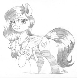 Size: 2287x2312 | Tagged: safe, artist:ncmares, oc, oc only, oc:tail, pony, bronycon, bronycon 2018, caffeine, clothes, high res, hoodie, sketch, sketch commission, socks, solo, striped socks