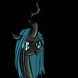 Size: 2700x2700 | Tagged: safe, artist:venaf, queen chrysalis, changeling, changeling queen, g4, atg 2018, black background, female, high res, newbie artist training grounds, simple background, solo