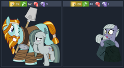 Size: 492x269 | Tagged: safe, artist:cheezedoodle96, limestone pie, marble pie, rockhoof, earth pony, pony, derpibooru, g4, crack shipping, female, juxtaposition, male, marblehoof, mare, meme, meta, shipping, stallion, vector