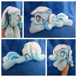 Size: 1024x1024 | Tagged: safe, artist:equinepalette, oc, oc only, oc:snowdrop, pegasus, pony, beanie (plushie), female, hand, irl, mare, older, older snowdrop, photo, plushie, prone, solo