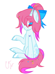 Size: 1024x1365 | Tagged: safe, artist:chococakebabe, oc, oc only, oc:bubble twist, pony, unicorn, bow, female, hair bow, mare, simple background, solo, transparent background