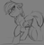 Size: 1663x1688 | Tagged: safe, artist:yoditax, rainbow dash, pony, g4, female, monochrome, one eye closed, raised hoof, sketch, solo, wink