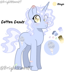 Size: 1024x1108 | Tagged: safe, artist:jxst-roch, oc, oc only, oc:cotton candy, pony, unicorn, female, mare, offspring, parent:pinkie pie, parent:pokey pierce, parents:pokeypie, reference sheet, simple background, solo, transparent background