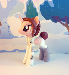 Size: 781x850 | Tagged: safe, artist:krowzivitch, alicorn, pony, craft, diorama, figurine, ponified, princess leia, sculpture, solo, standing, traditional art