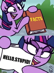 Size: 500x667 | Tagged: safe, artist:quarium edits, twilight sparkle, alicorn, pony, g4, book, ed edd n eddy, exploitable meme, image macro, meme, twilight sparkle (alicorn), twilight's fact book