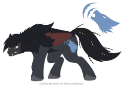 Size: 2766x1948 | Tagged: safe, artist:pyrus-leonidas, pegasus, pony, fangs, ponified, quills, ralph (rampage), rampage, rampage 2018, simple background, solo, transparent background