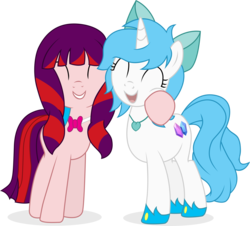 Size: 10000x9026 | Tagged: safe, artist:cirillaq, oc, oc only, oc:cherry tart, oc:sapphire heart, pony, unicorn, absurd resolution, commission, female, mare, show accurate, simple background, transparent background, vector