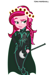 Size: 1280x1947 | Tagged: safe, artist:tonyxmarshall2, gloriosa daisy, equestria girls, g4, clothes, cosplay, costume, female, floral head wreath, flower, hela, marvel, simple background, solo, thor ragnarok, transparent background, vector