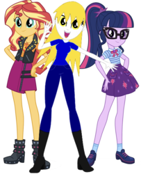 Size: 852x1050 | Tagged: safe, artist:php77, editor:php77, sci-twi, sunset shimmer, twilight sparkle, oc, equestria girls, g4, my little pony equestria girls: better together, simple background, transparent background