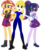 Size: 852x1050 | Tagged: safe, artist:php77, editor:php77, sci-twi, sunset shimmer, twilight sparkle, oc, equestria girls, g4, my little pony equestria girls: better together, simple background, transparent background