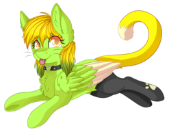 Size: 2200x1700 | Tagged: safe, artist:adostume, oc, oc only, pegasus, pony, choker, clothes, simple background, solo, stockings, thigh highs, tongue out, transparent background, whiskers