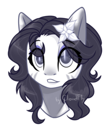 Size: 935x1085 | Tagged: safe, artist:cloud-fly, oc, oc only, pony, bust, female, flower, flower in hair, mare, portrait, simple background, solo, transparent background