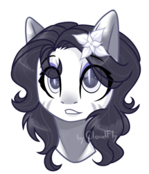 Size: 935x1085 | Tagged: safe, artist:lazycloud, oc, oc only, pony, bust, female, flower, flower in hair, mare, portrait, simple background, solo, transparent background