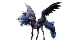 Size: 3850x2160 | Tagged: safe, artist:bra1neater, artist:v747, nightmare moon, princess luna, pony, g4, 3d, armor, blender, cycles render, ethereal mane, female, glowing horn, high res, horn, looking at you, magic, realistic, realistic anatomy, realistic horse legs, simple background, solo, transparent background