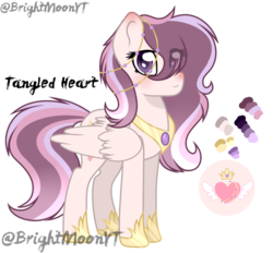 Size: 1024x952 | Tagged: safe, artist:jxst-roch, oc, oc only, oc:tangled heart, pegasus, pony, female, mare, offspring, parent:pound cake, parent:princess flurry heart, parents:poundflurry, reference sheet, simple background, solo, transparent background