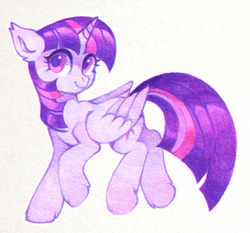 Size: 1280x1193 | Tagged: safe, artist:lispp, twilight sparkle, alicorn, pony, g4, colored pencil drawing, female, mare, marker drawing, simple background, solo, traditional art, twilight sparkle (alicorn), white background