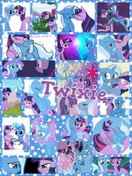 Size: 768x1024 | Tagged: safe, artist:lozpony, trixie, twilight sparkle, g4, collage, female, lesbian, ship:twixie, shipping