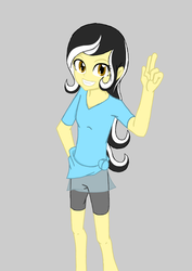 Size: 4169x5905 | Tagged: safe, artist:emositecc, artist:overdriver05, oc, oc:color cream, equestria girls, g4, absurd resolution, equestria girls-ified, salute, smiling