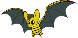 Size: 3000x1452 | Tagged: safe, artist:ambits, bat, wasp, yellow-striped bat, g4, may the best pet win, animal, palette swap, recolor, simple background, solo, spread wings, stinger, transparent background, vector, wings