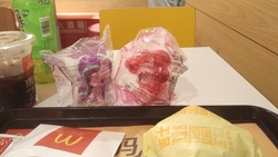 Size: 4160x2340 | Tagged: safe, pinkie pie, starlight glimmer, g4, china, cutie mark crew, expensive, happy meal, irl, mcdonald's, mcdonald's happy meal toys, photo, toy