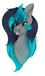 Size: 538x894 | Tagged: safe, artist:skyler art studios, oc, oc only, oc:tear drop, pony, bust, chest fluff, gradient mane, looking at you, portrait, simple background, smiling, solo, transparent background