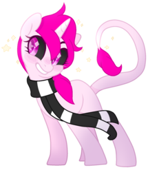 Size: 1361x1561 | Tagged: safe, artist:thatonefluffs, oc, oc only, pony, unicorn, base used, black sclera, clothes, female, mare, scarf, simple background, smiling, solo, transparent background
