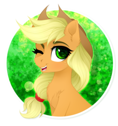 Size: 1950x2080 | Tagged: dead source, safe, artist:vird-gi, applejack, earth pony, pony, g4, bust, female, portrait, solo