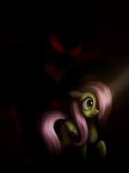 Size: 820x1100 | Tagged: safe, artist:zetamad, fluttershy, pegasus, pony, g4, dark, solo focus