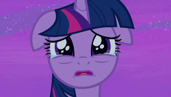 Size: 924x526 | Tagged: safe, screencap, twilight sparkle, alicorn, pony, g4, once upon a zeppelin, season 7, about to cry, crying, cute, female, floppy ears, looking at you, mare, open mouth, sad, sadorable, solo, teary eyes, twiabetes, twilight sparkle (alicorn)