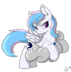 Size: 2000x2032 | Tagged: safe, artist:aurorafang, oc, oc only, oc:starburn, pegasus, pony, cloud, high res, jewelry, necklace, simple background, transparent background