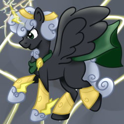 Size: 2000x2000 | Tagged: safe, artist:koharuveddette, oc, oc only, oc:storm sentry, pony, discolt, high res, nightmare, solo