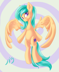 Size: 2000x2400 | Tagged: safe, oc, oc only, oc:mango foalix, pegasus, pony, abstract background, high res, lordvaltasar, simple background, solo
