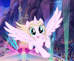 Size: 1282x1073 | Tagged: safe, artist:rosesweety, celebrate, alicorn, pony, g4, my little pony: the movie, castle, ponified, rose cinderella