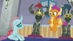 Size: 1920x1080 | Tagged: safe, screencap, ocellus, smolder, spike, starlight glimmer, dragon, a matter of principals, g4, animated, low quality, sound, telescope, webm, winged spike, wings