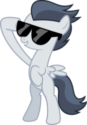 Size: 3000x4288 | Tagged: safe, artist:sollace, rumble, pony, g4, .svg available, bipedal, colt, foal, male, show accurate, simple background, solo, sunglasses, swag, transparent background, vector