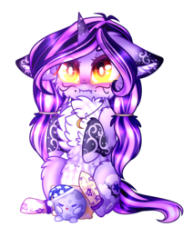 Size: 1248x1469 | Tagged: safe, artist:honeybbear, oc, oc only, oc:moonlight, pony, unicorn, chest fluff, chibi, female, floppy ears, mare, simple background, solo, transparent background