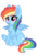Size: 2048x3000 | Tagged: dead source, safe, artist:cinnamontee, rainbow dash, pony, g4, :p, backwards cutie mark, chibi, cute, dashabetes, high res, hnnng, silly, simple background, tongue out, transparent background, underhoof