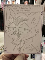 Size: 1536x2048 | Tagged: safe, artist:andy price, capper dapperpaws, abyssinian, anthro, g4, my little pony: the movie, lando calrissian, male, open mouth, solo, star wars, traditional art