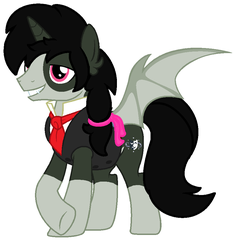 Size: 878x932 | Tagged: safe, artist:piñita, oc, oc:zalam, demon, demon pony, simple background, two toned coat, vector, white background