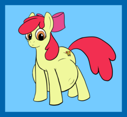 Size: 743x684 | Tagged: safe, derpibooru exclusive, apple bloom, earth pony, pony, g4, alternate cutie mark, female, kicking, older, pregnant, solo