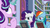 Size: 1024x576 | Tagged: safe, screencap, rainbow dash, rarity, starlight glimmer, pegasus, pony, unicorn, g4, the end in friend, book, boomerang (tv channel), female, magic, mare, open mouth, telekinesis, trio