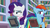 Size: 1024x576 | Tagged: safe, screencap, rainbow dash, rarity, pony, unicorn, g4, my little pony: friendship is magic, the end in friend, book, bookshelf, boomerang (tv channel), duo, female, magic, mare, rainbow dash is best facemaker, telekinesis