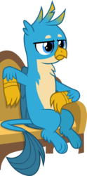 Size: 1037x2086 | Tagged: safe, artist:frownfactory, gallus, griffon, g4, the hearth's warming club, .svg available, beak, bored, couch, male, paws, simple background, sitting, solo, svg, talons, transparent background, vector, wings