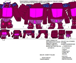 Size: 736x613 | Tagged: safe, twilight sparkle, alicorn, pony, g4, combiners war, crossover, hasbro, instructions, toy, transformers, twilight sparkle (alicorn)