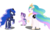 Size: 6724x4096 | Tagged: safe, artist:tralomine, edit, editor:slayerbvc, vector edit, princess celestia, princess luna, starlight glimmer, earth pony, pony, unicorn, a royal problem, g4, absurd resolution, butt, crown, earth pony celestia, earth pony luna, female, grin, hoof shoes, jewelry, looking back, mare, nervous, nervous smile, now you fucked up, peytral, plot, race swap, raised hoof, regalia, royal sisters, simple background, smiling, spell gone wrong, swapped cutie marks, transparent background, vector