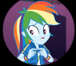 Size: 621x540 | Tagged: safe, rainbow dash, constructive criticism, constructive criticism: rainbow dash, equestria girls, g4, my little pony equestria girls: better together, cropped, cute, dashabetes, female, geode of super speed, magical geodes