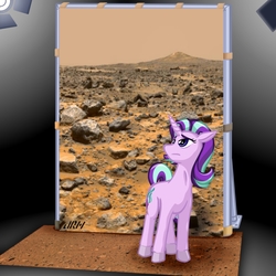 Size: 1000x1000 | Tagged: safe, artist:texasuberalles, part of a set, starlight glimmer, pony, unicorn, fanfic:the maretian, g4, colored hooves, crossover, fanfic, fanfic art, female, mare, mars, pose, solo