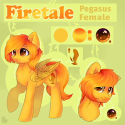 Size: 5000x5000 | Tagged: safe, artist:alphadesu, oc, oc only, oc:firetale, pegasus, pony, absurd resolution, female, mare, reference sheet, solo