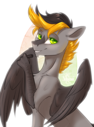 Size: 2148x2888 | Tagged: safe, artist:vincher, oc, oc only, oc:digital import, hippogriff, high res, looking at you, pen, solo, wacom pen